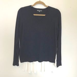 Adrianna Papell*Sweater Shirt Tail Black V-Neck M